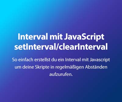 setInterval und clearInterval in JavaScript